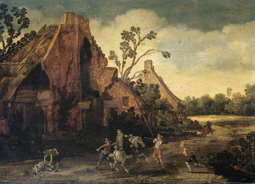 Detail of The Robbery by Esaias van de Velde