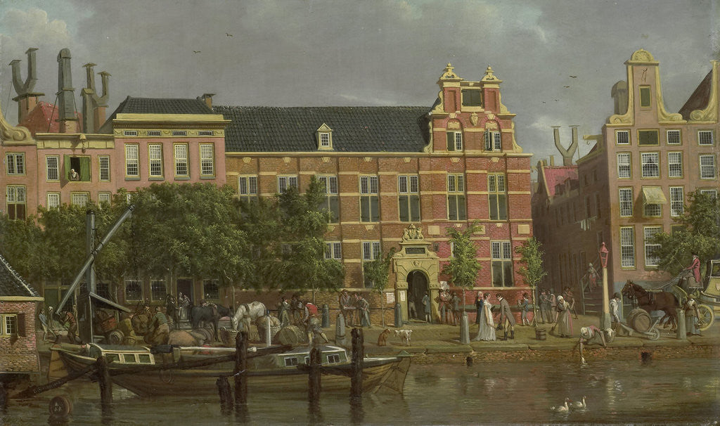 Detail of The Latin school on the Singel, Amsterdam by Jacob Smies