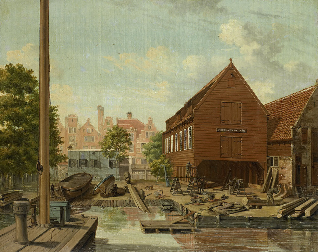 Detail of D'Hollandsche Tuin Shipyard on Bickers Island in Amsterdam, The Netherlands by Pieter Godfried Bertichen