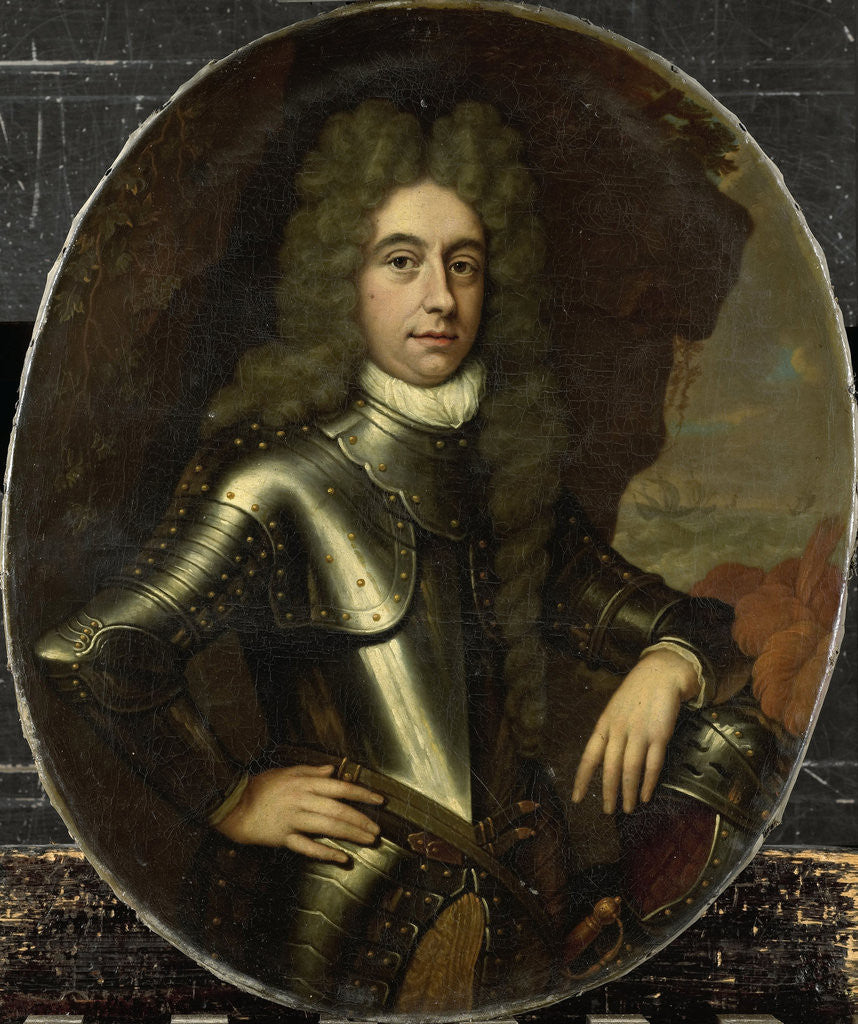 Detail of Portrait of Harmen Lijnslager, Secretary of the Admiralty of Amsterdam by Jan van Haensbergen