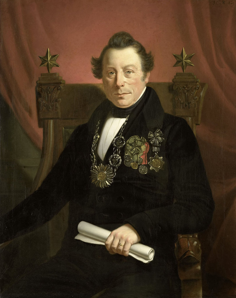 Detail of Portrait of Coenraad van Hulst by Jan Cornelis van Rossum