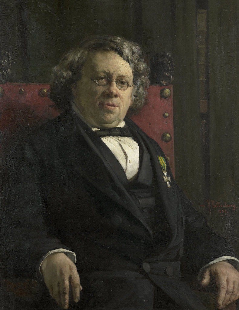 Detail of Pieter Harme Witkamp, 1816-92, Historian and geographer by Hendrik Valkenburg