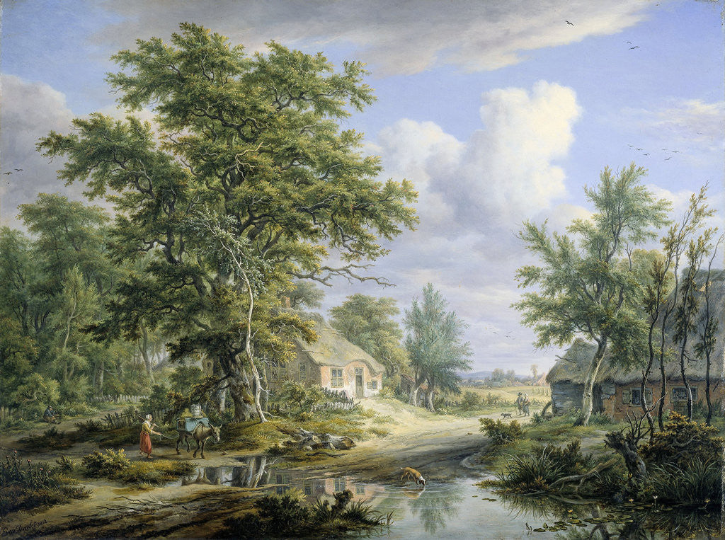 Detail of Farms at the Edge of a Forest by Egbert van Drielst