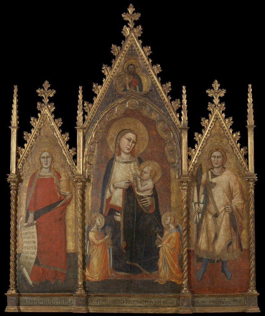 Detail of Triptych with the Virgin and Child, and Saints Mary Magdalene and Ansanus by Andrea di Cione Orcagna