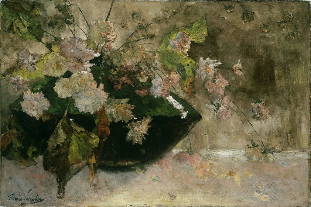 Detail of Still life with peonies by Floris Verster