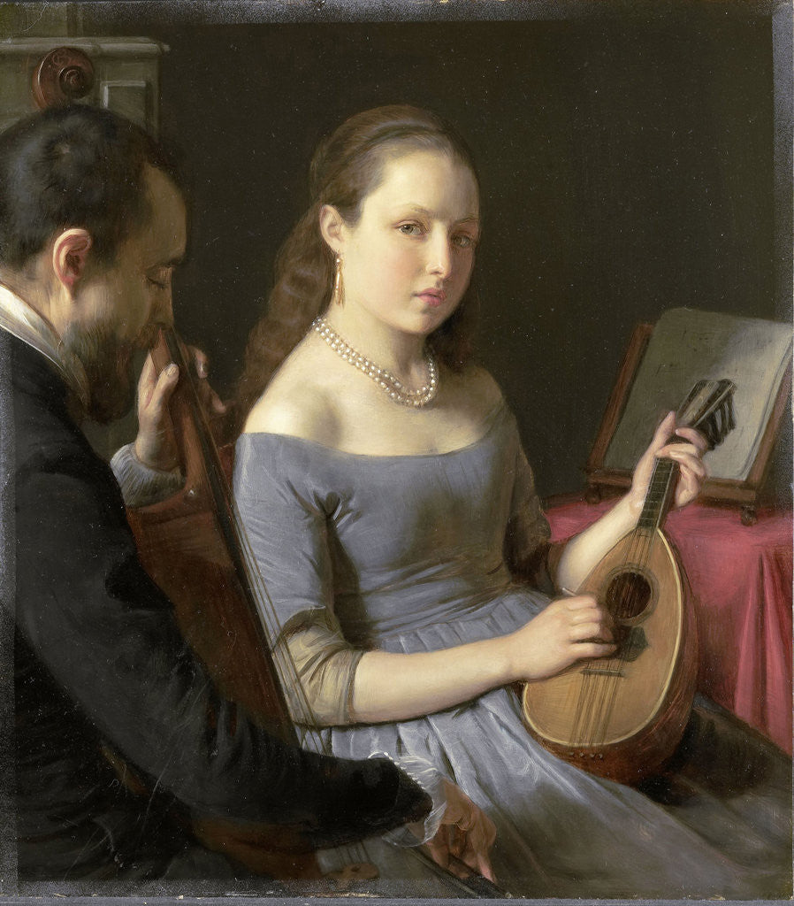 Detail of The Duet by Charles van Beveren