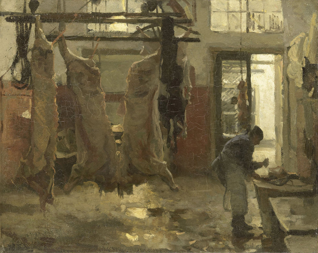 Detail of The slaughterhouse by Willem Bastiaan Tholen