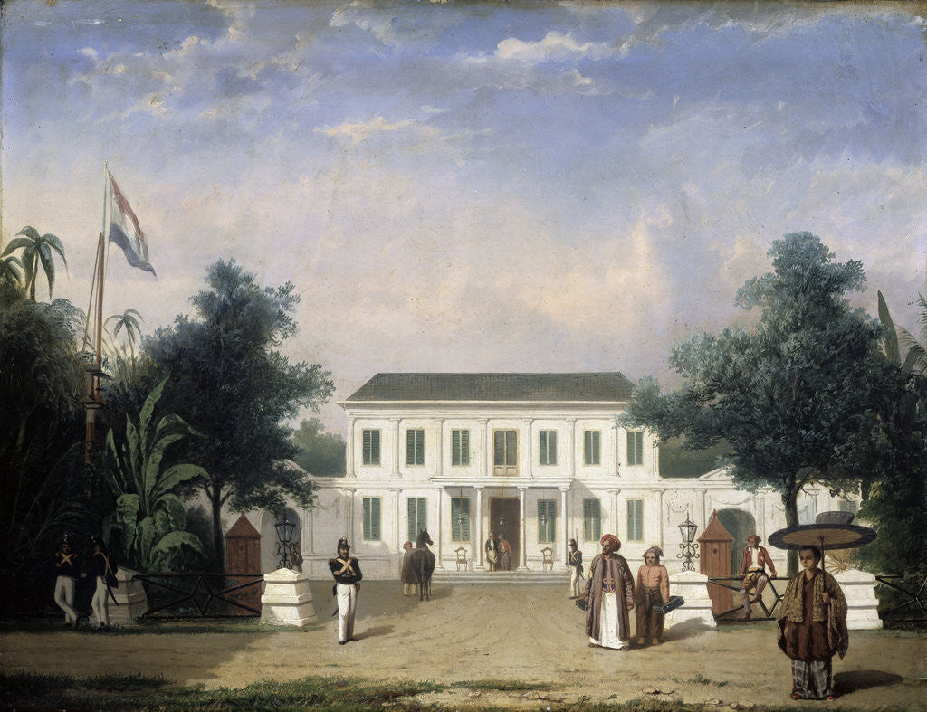 Detail of House on the Rijswijk, Batavia, Jalan Veteran Jakarta Indonesia by Ernest Alfred Hardouin