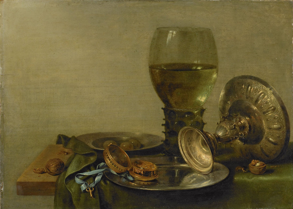 Detail of Still Life with Roemer and Silver Tazza by Willem Claesz. Heda