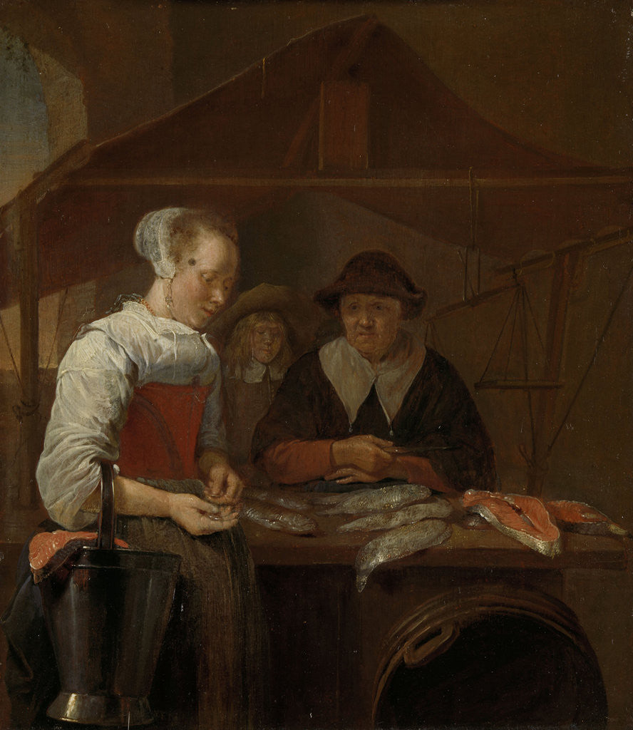 Detail of The fishwife by Quiringh Gerritsz. van Brekelenkam