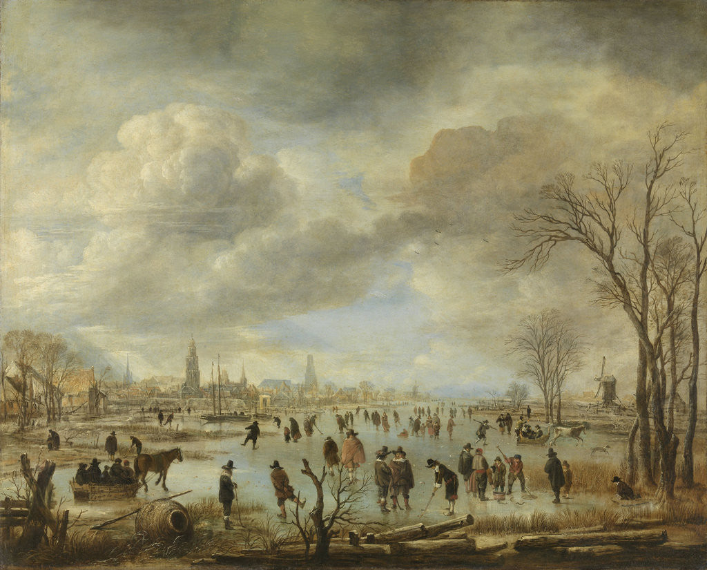 Detail of River View in Winter by Aert van der Neer