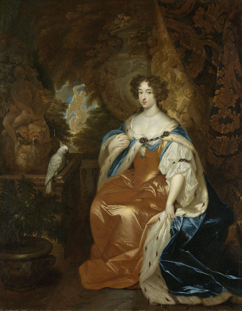 Detail of Portrait of Mary Stuart, 1662-95, wife of Prince William III by Caspar Netscher