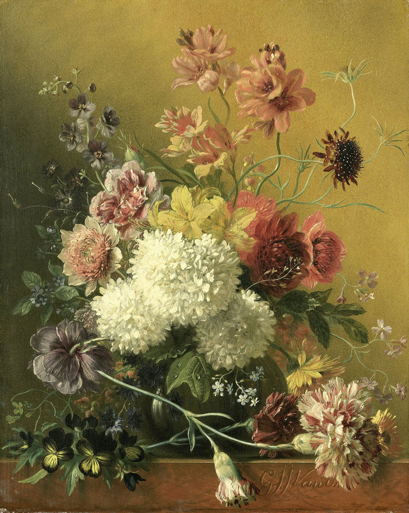 Detail of Still Life with Flowers by Georgius Jacobus Johannes van Os
