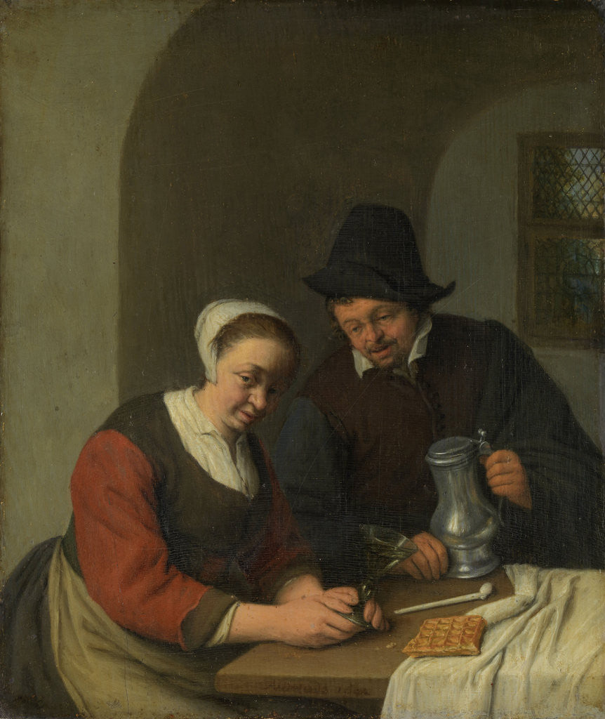 Detail of A confidential chat by Adriaen van Ostade