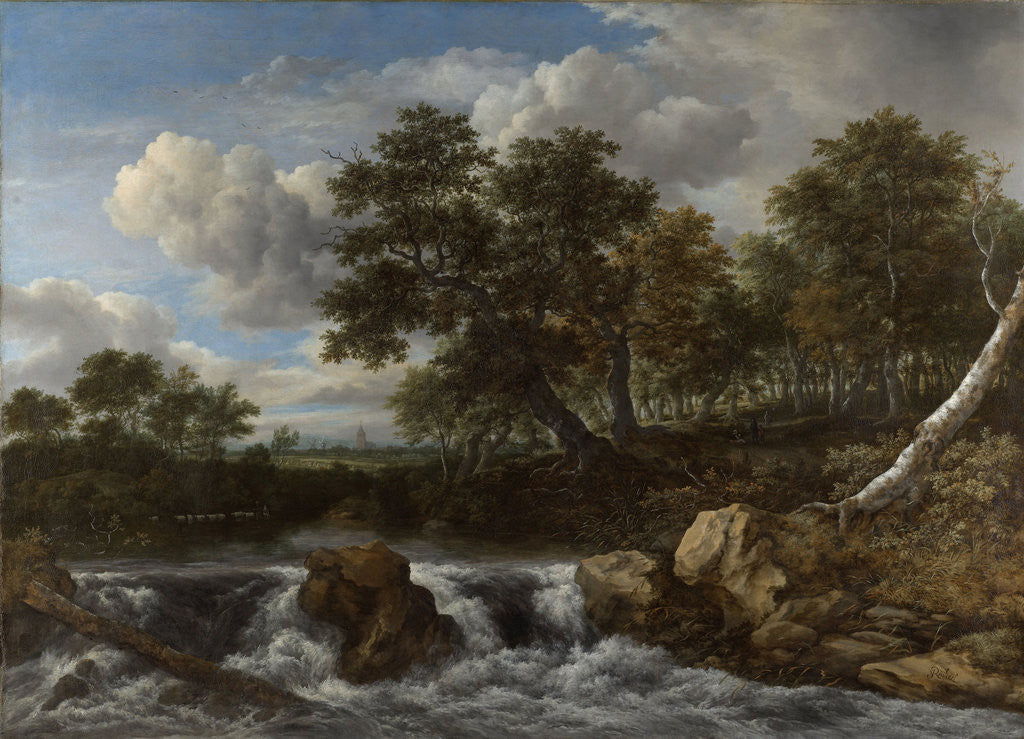 Detail of Landscape with Waterfall by Jacob Isaacksz. van Ruisdael