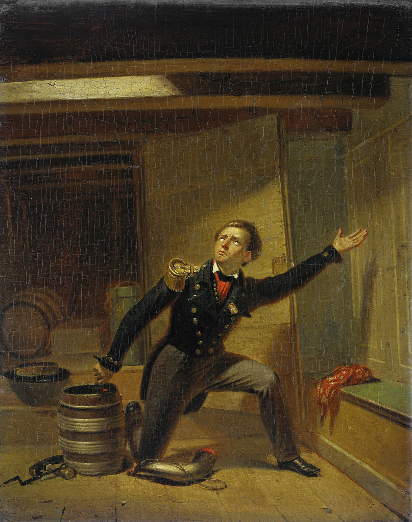 Detail of Jan van Speyk insert the fuse in the powder, 5 februari 1831 by Jacobus Schoemaker Doyer