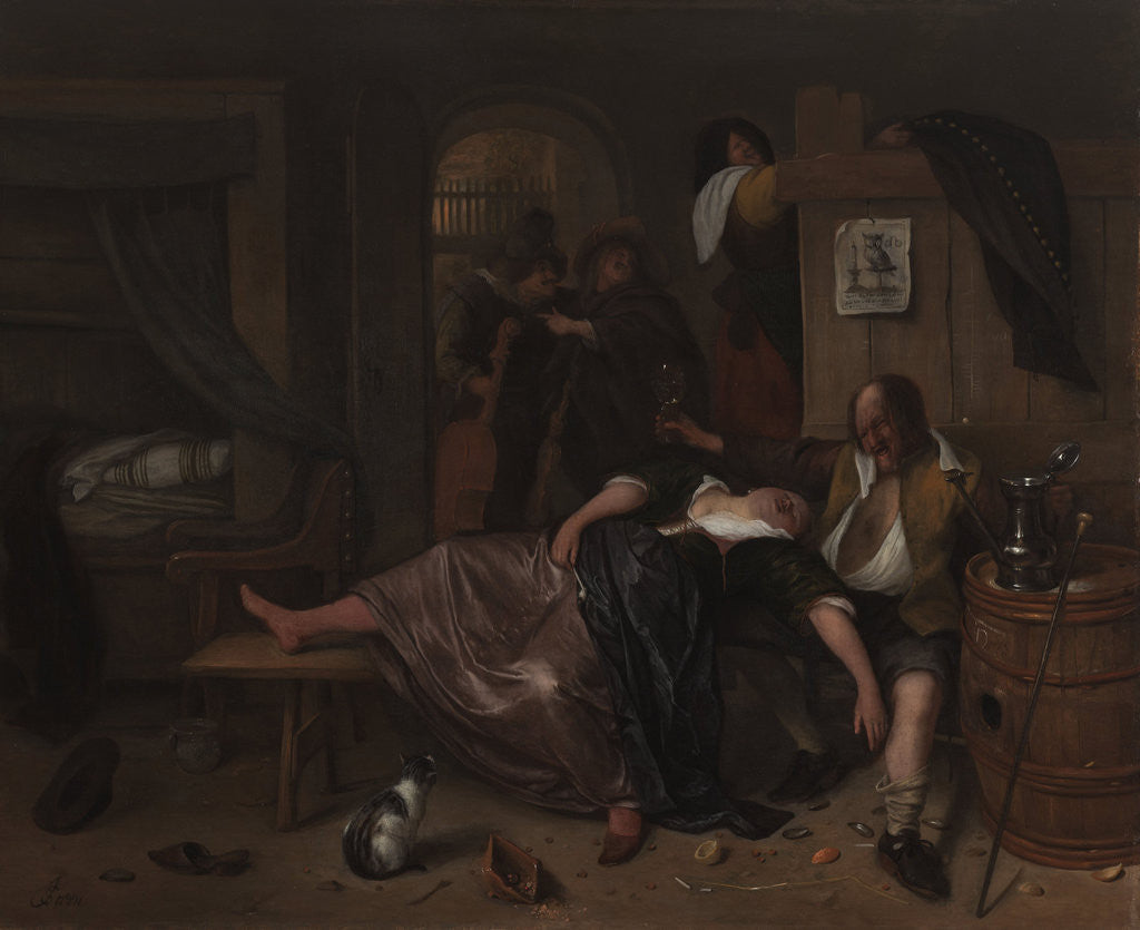 Detail of The Drunken Couple by Jan Havicksz. Steen
