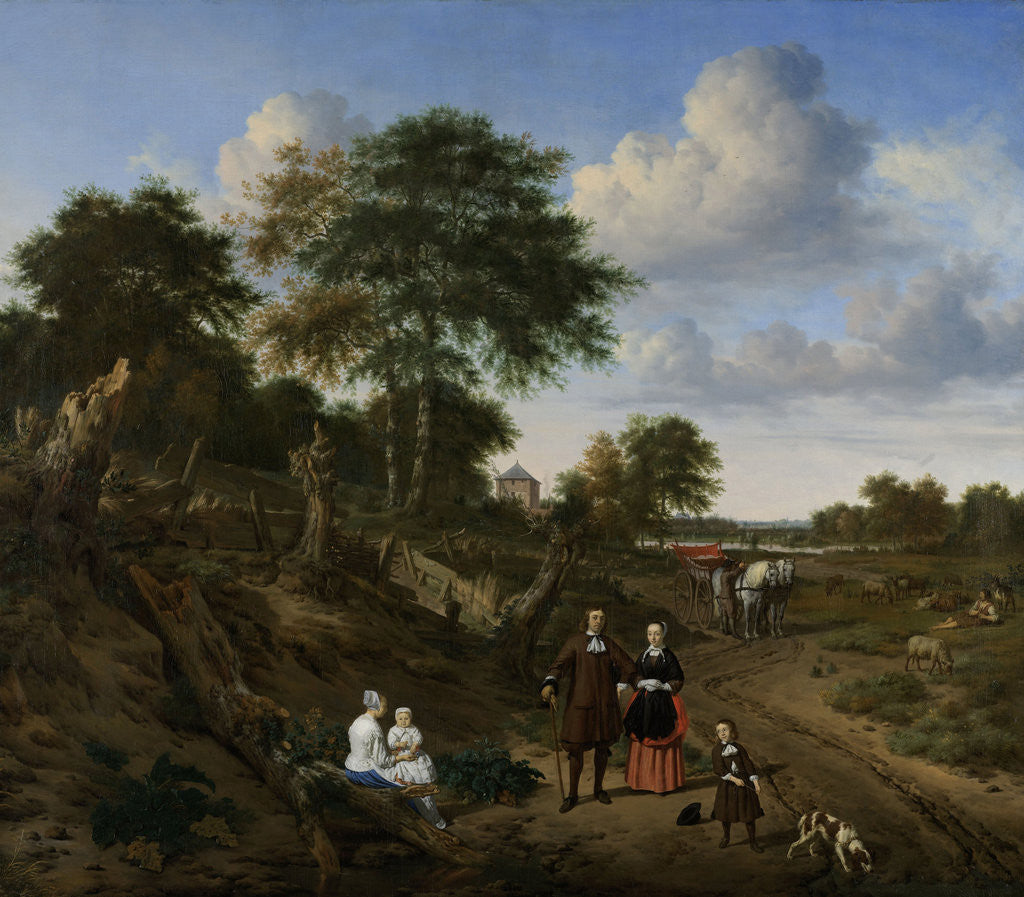 Detail of Couple in a Landscape by Adriaen van de Velde