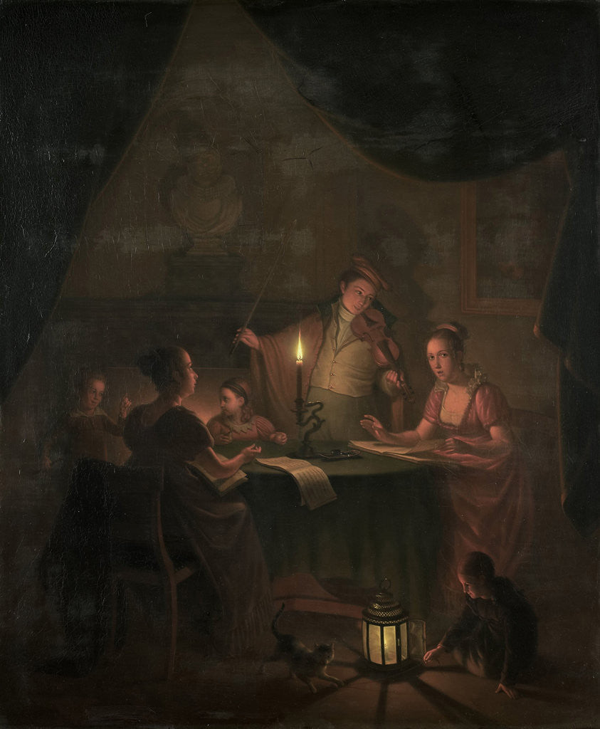 Detail of A Musical Party by Candlelight by Michiel Versteegh