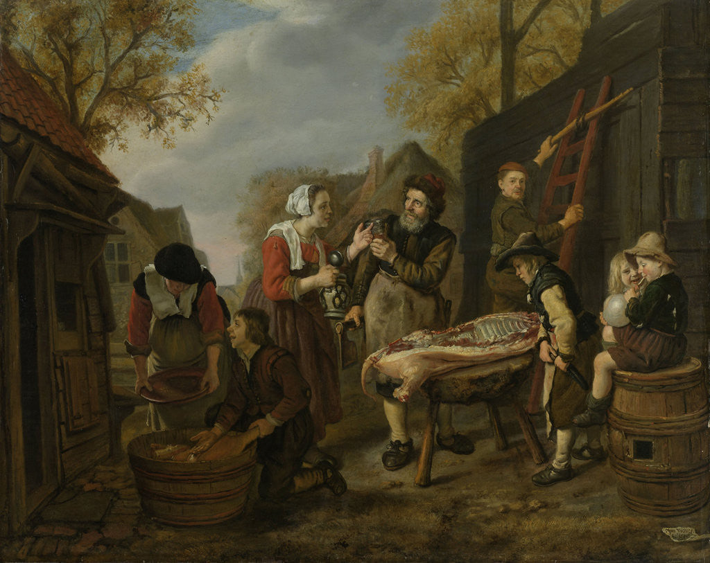 Detail of Butchering a Pig by Jan Victors