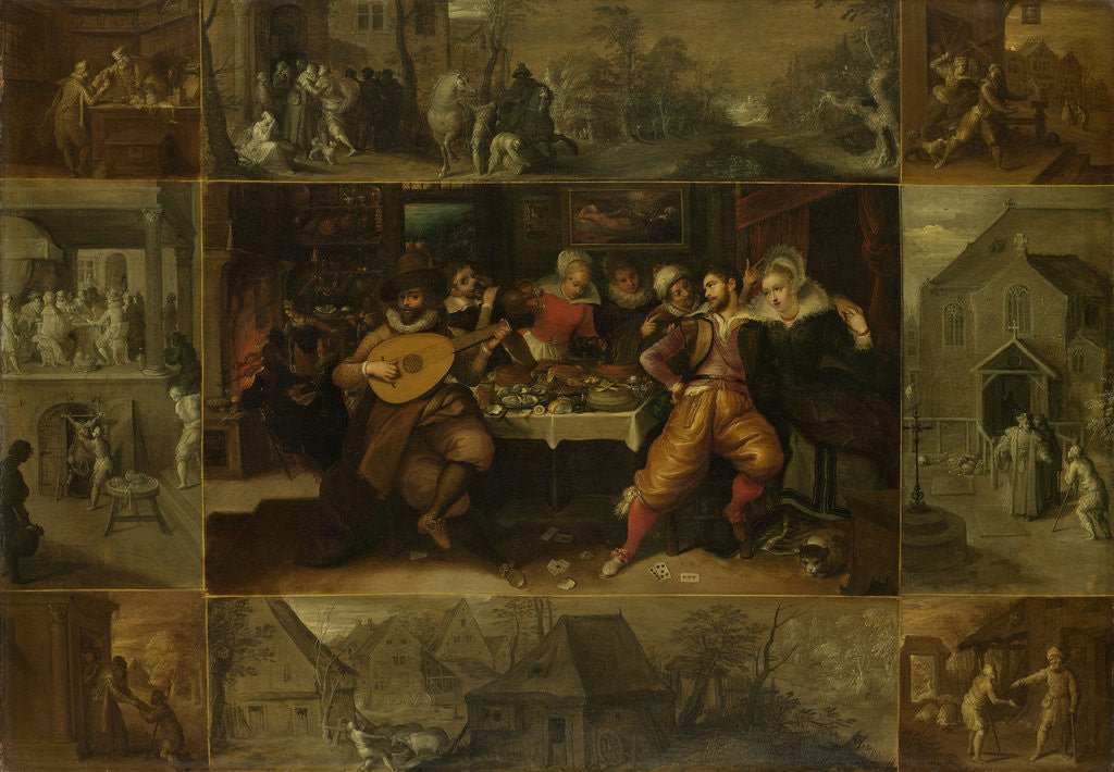 Detail of Parable of the Prodigal Son by Frans Francken II