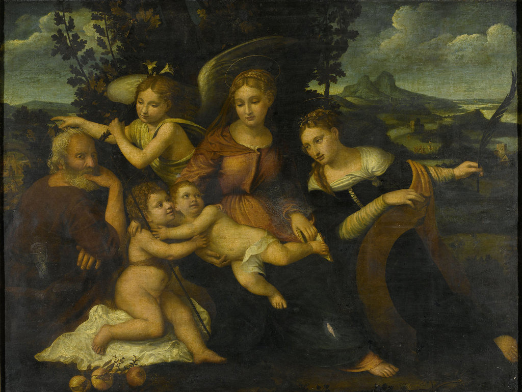 Detail of Holy Family with Saint Catherine by Francesco Torbido
