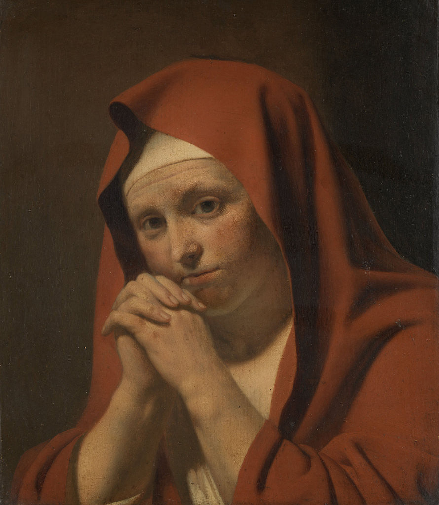 Detail of Woman Praying by Circle of Caesar Boëtius van Everdingen