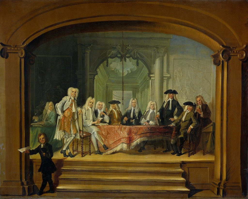Detail of Regents of the Aalmoezeniersweeshuis Orphanage in Amsterdam, 1729 by Cornelis Troost