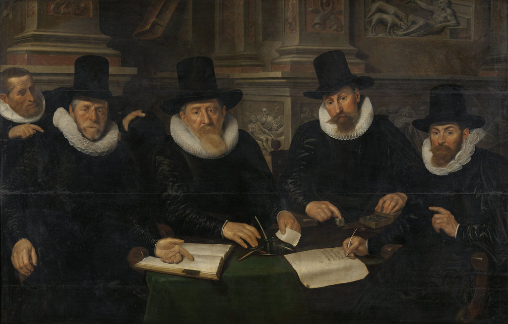 Detail of Four Regents and the ‘House Father’ of the Amsterdam Lepers’ Asylum by Werner van den Valckert