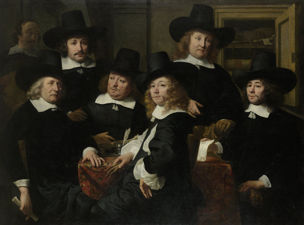 Detail of Six Regents with the Porter of the Nieuwe Zijds Huiszittenhuis in Amsterdam, 1657, The Netherlands by Ferdinand Bol