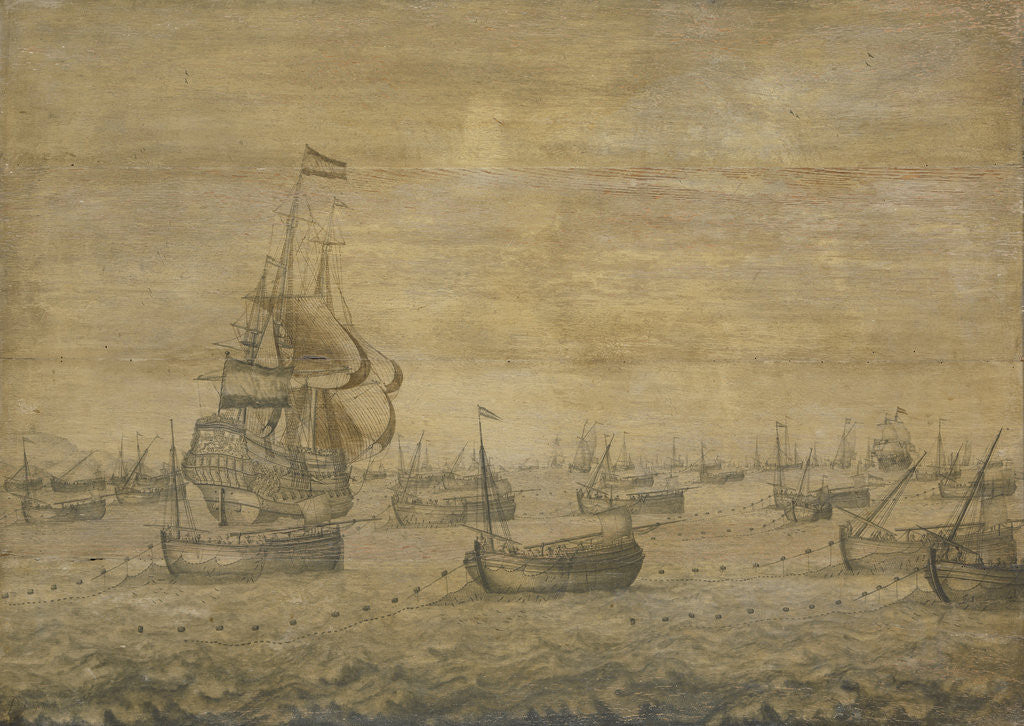 Detail of The Dutch Herring Fleet by Pieter Vogelaer