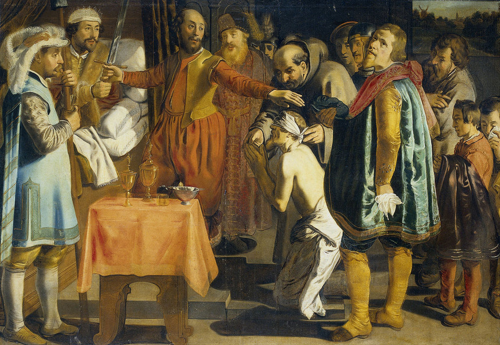 Detail of Count William III of Holland, Duke of Hainault, Gives the Order to Behead the Bailiff of South Holland, 1336, Judgment of William the Good by Simon Henrixz