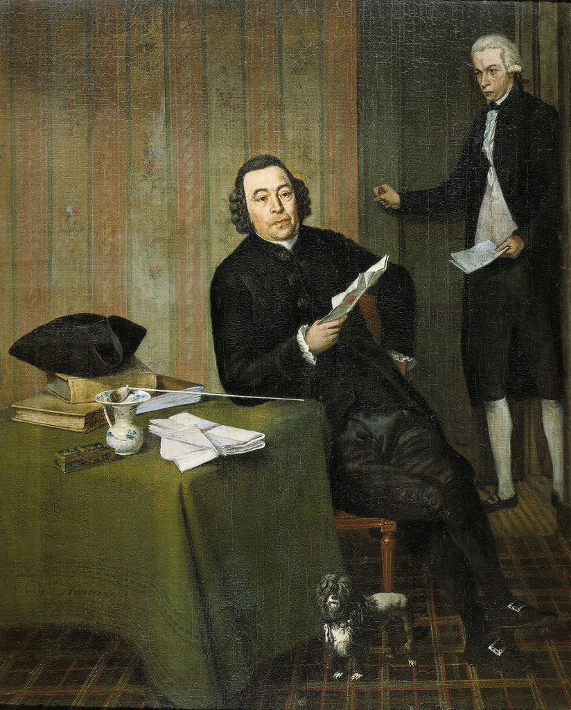 Detail of Portrait of the Haarlem Notary Wernerus Köhne with his Clerk Jan Bosch, The Netherlands by Wybrand Hendriks