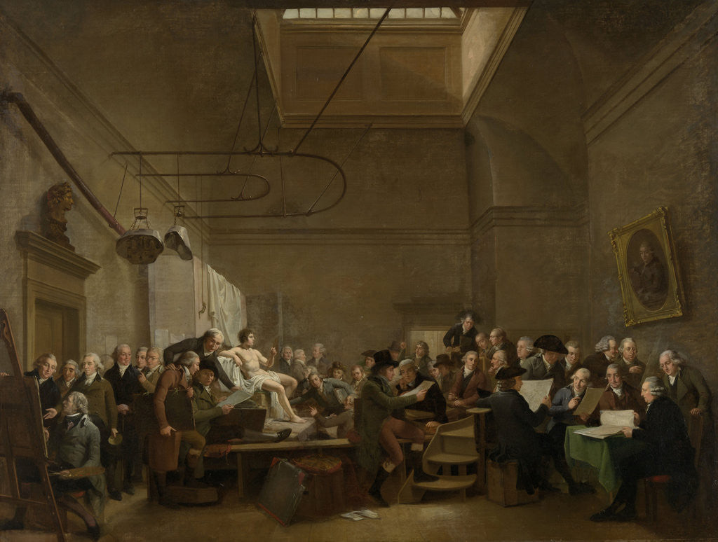 Detail of The Drawing Gallery of the Felix Meritis Society by Adriaan de Lelie