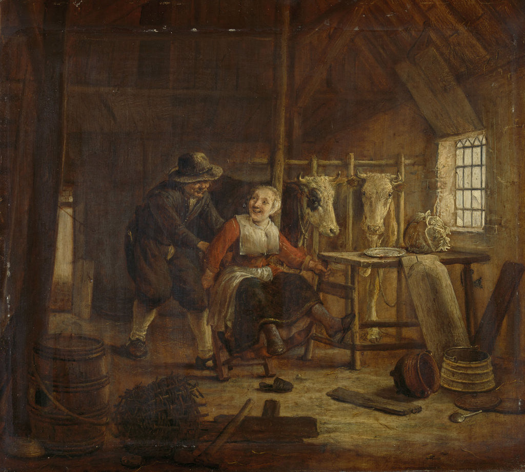 Detail of Courtship in a Stable by Govert Dircksz. Camphuysen