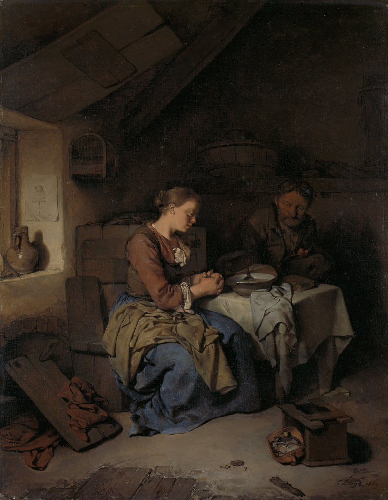 Detail of Saying Grace by Cornelis Pietersz. Bega