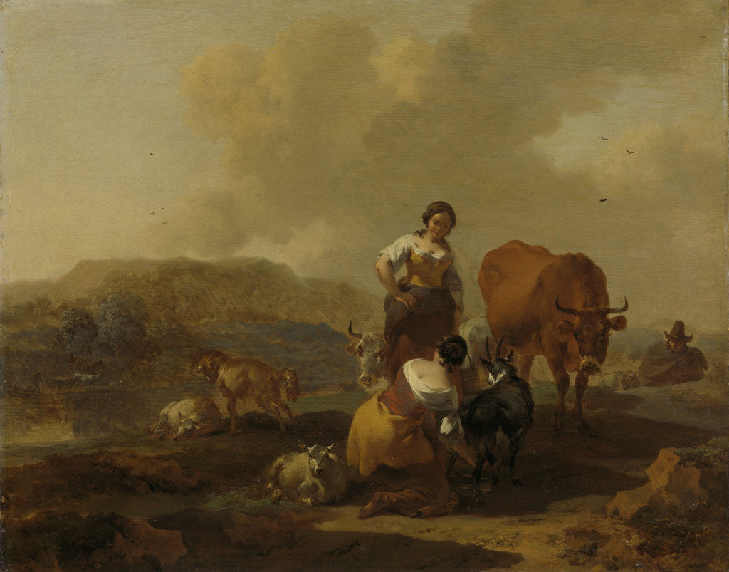 Detail of Italian Landscape by Nicolaes Pietersz. Berchem