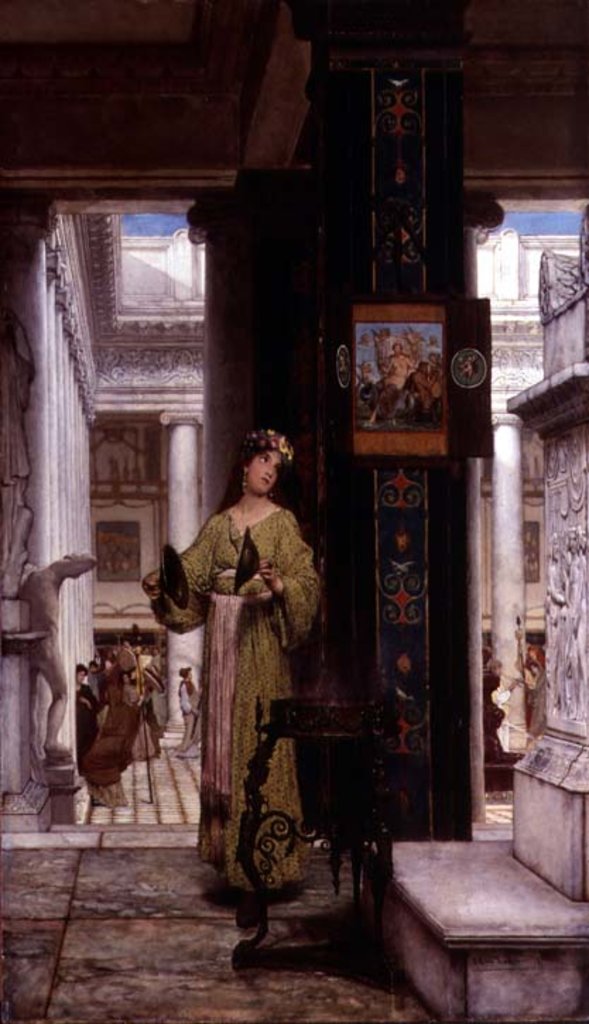 Detail of In the Temple, 1871 by Lawrence Alma-Tadema