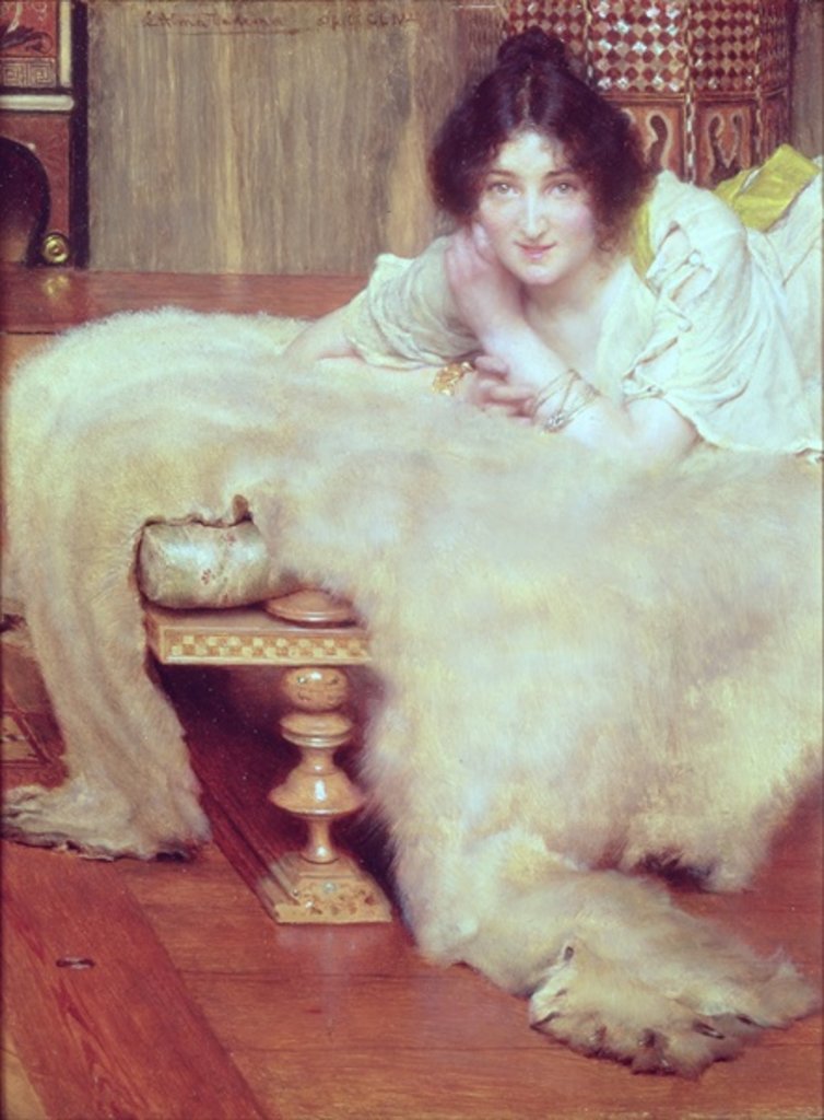 Detail of A Listener: The Bear Rug, 1899 by Lawrence Alma-Tadema