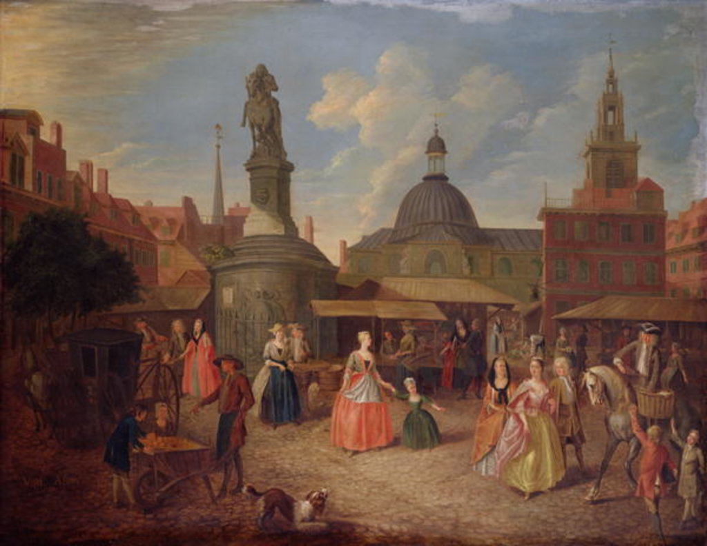 Detail of View of Stocks Market, City of London by Joseph van Aken