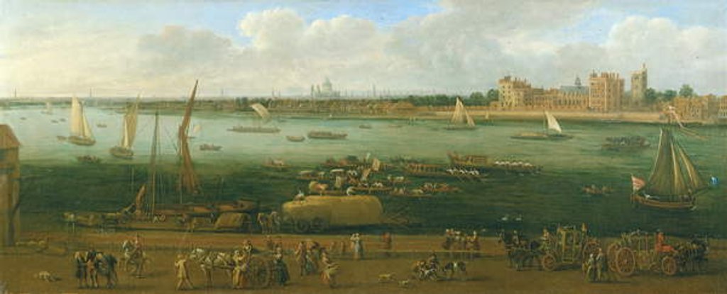 Detail of A Panoramic View of Lambeth Palace by Jan the Elder Griffier