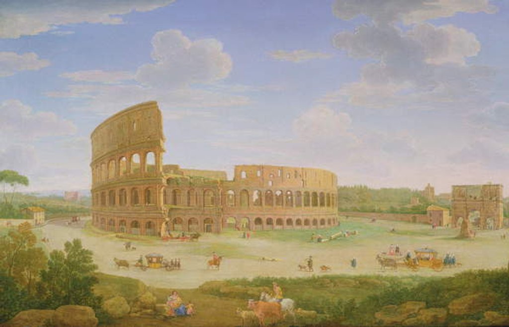 Detail of A View of Rome, 1750s by Hendrik van Lint