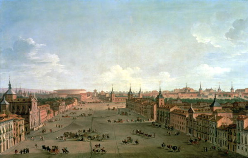 Detail of A View of the Calle de Alcala, Madrid, c.1750 by Antonio Joli