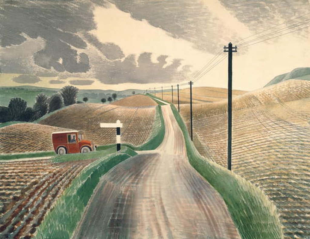 Detail of Wiltshire Landscape, 1937 by Eric Ravilious