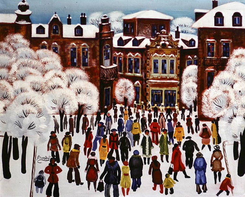 Detail of Winter Day in the City, 1975 by Radi Nedelchev