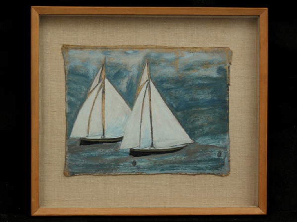 Detail of Two Sailing Boats, c.1930 by Alfred Wallis