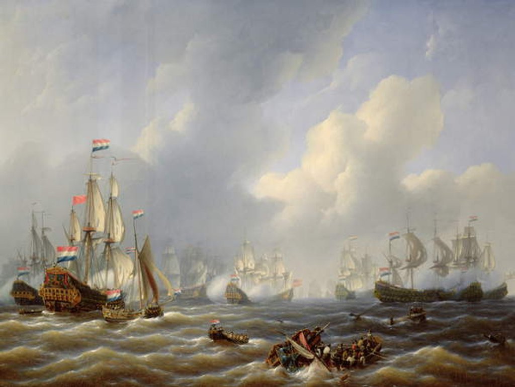 Detail of The Battle of Camperdown on 11th October 1797 by Petrus Johann Schotel