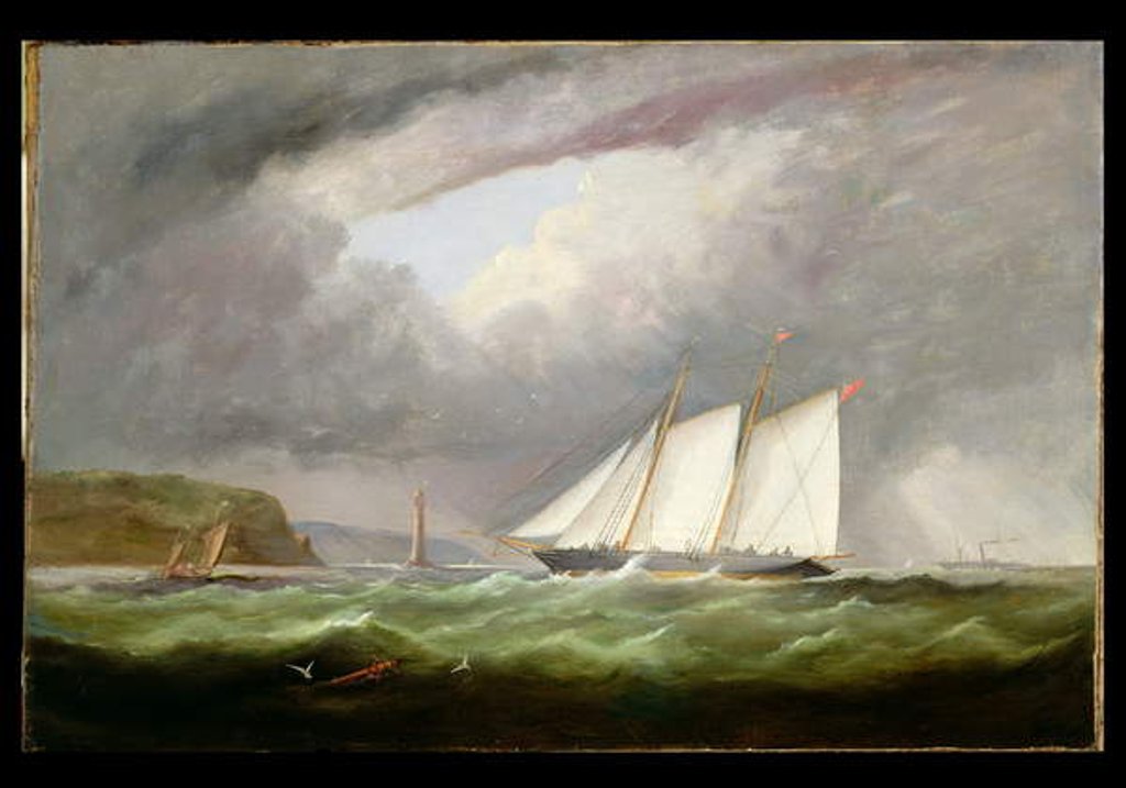 Detail of Schooner Yacht 'Esmeralda' in Alderney Roads off Cap le Hague, 1861 by Arthur Wellington Fowles