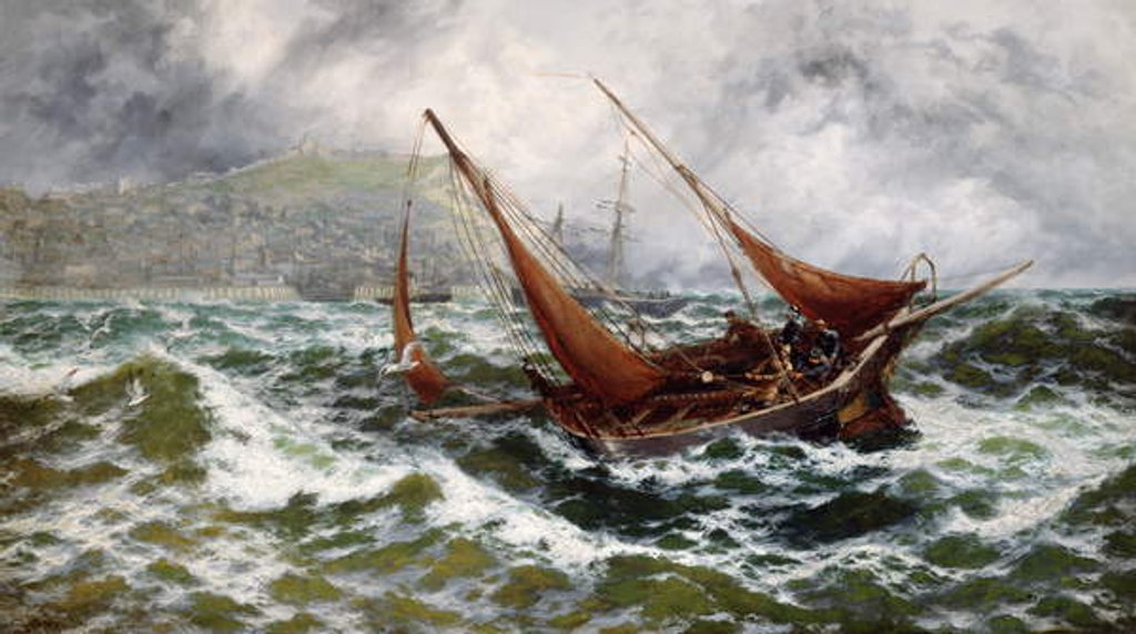 Detail of Storm Driven off Scarborough by Thomas Rose Miles