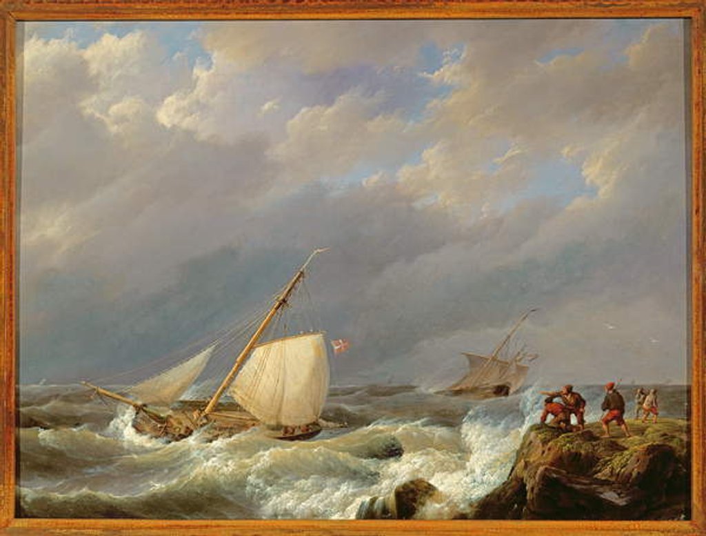Detail of Vessels on a Lee Shore in a Gale of Wind, 1844 by Johannes Hermanus Koekkoek
